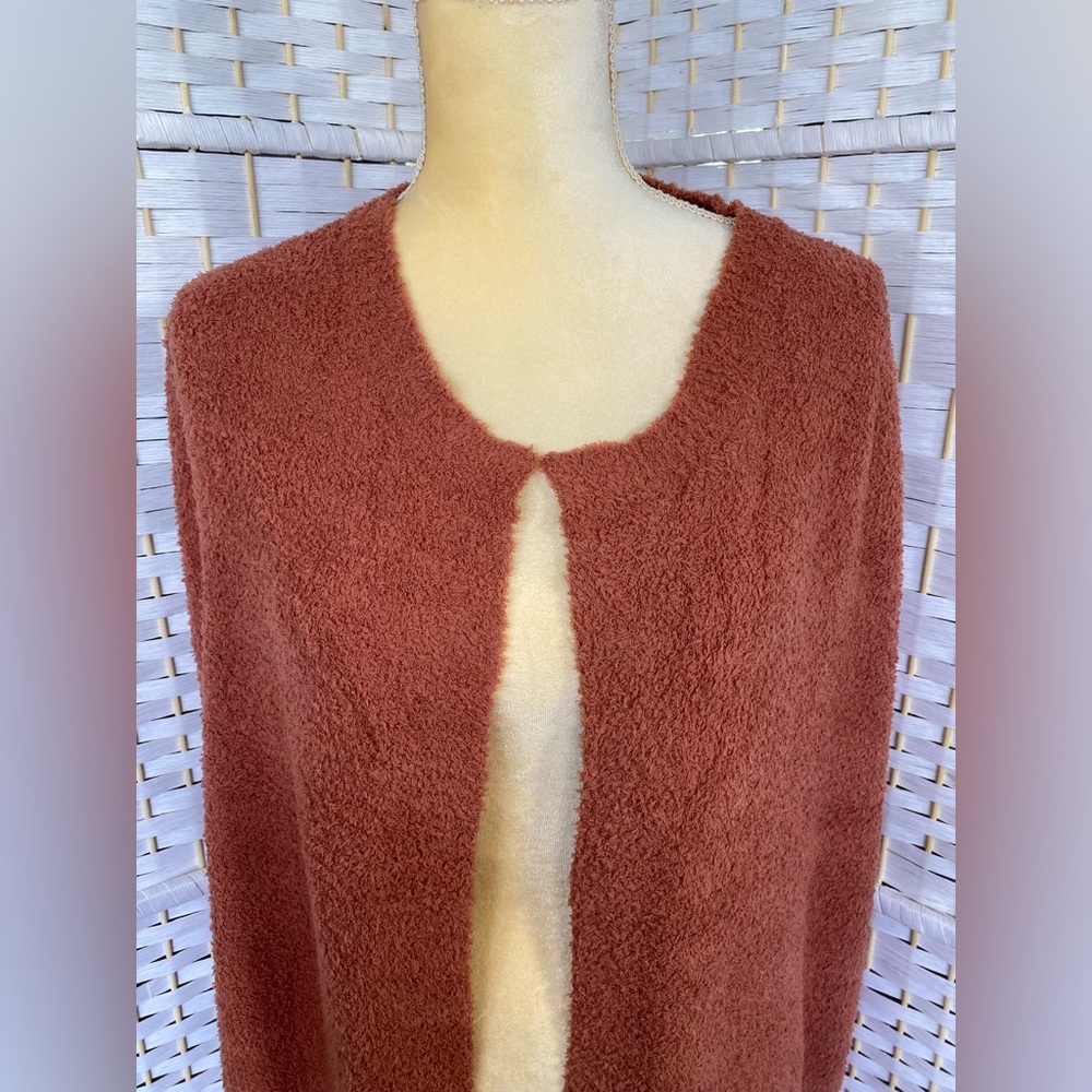 NWT Hem & Thread Cloud Brushed Luxe Soft Cardigan Beautiful Rust Color - Picture 13 of 15